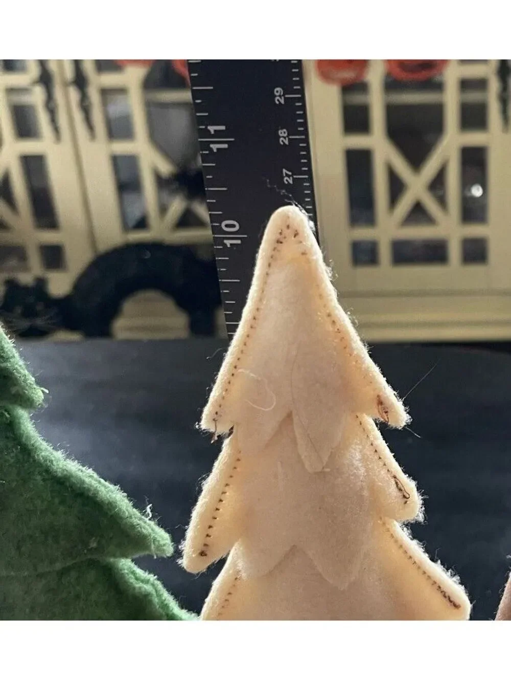 Set of 4 Felt Christmas Tree Decorations on Wooden Stands from Target